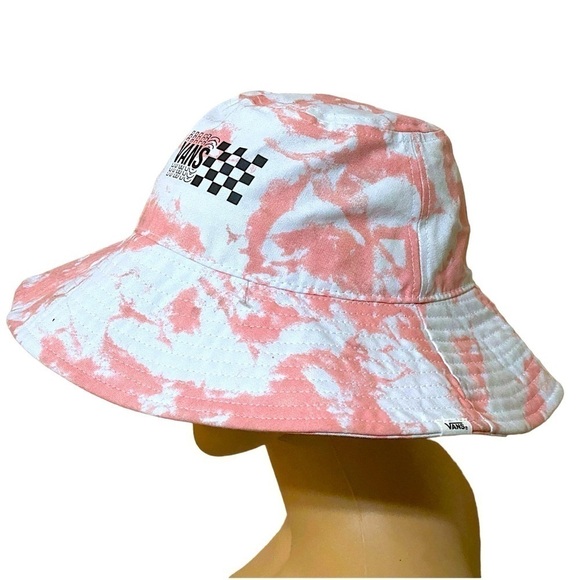 VANS Tie Dyed Bushwick Bucket Hat Pink/White Size Small/Medium Never Worn - Picture 9 of 13